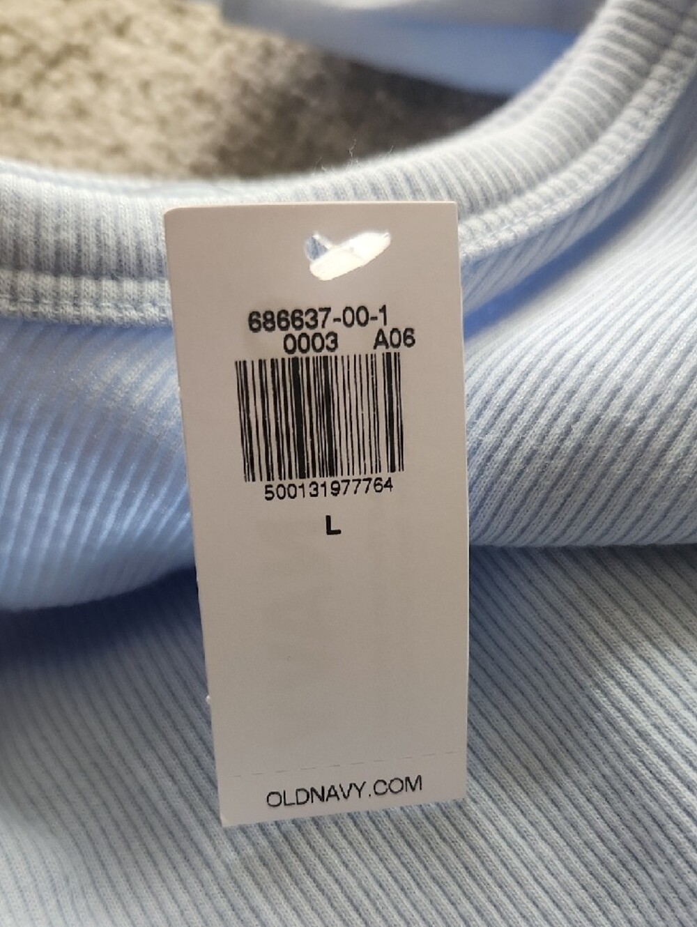 Old Navy Light Blue Ruffle Strap Ribbed Tank - Picture 4 of 4